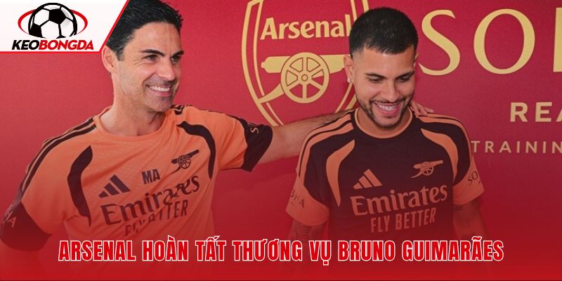 Bruno Guimarães khoác áo Arsenal sau hơn bốn năm chơi cho Newcastle