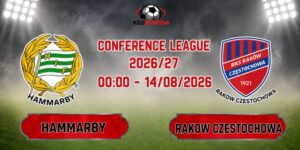 Soi Kèo Hammarby Vs Rakow Czestochowa 00h00 Ngày 14/08 - Conference League 2026/27